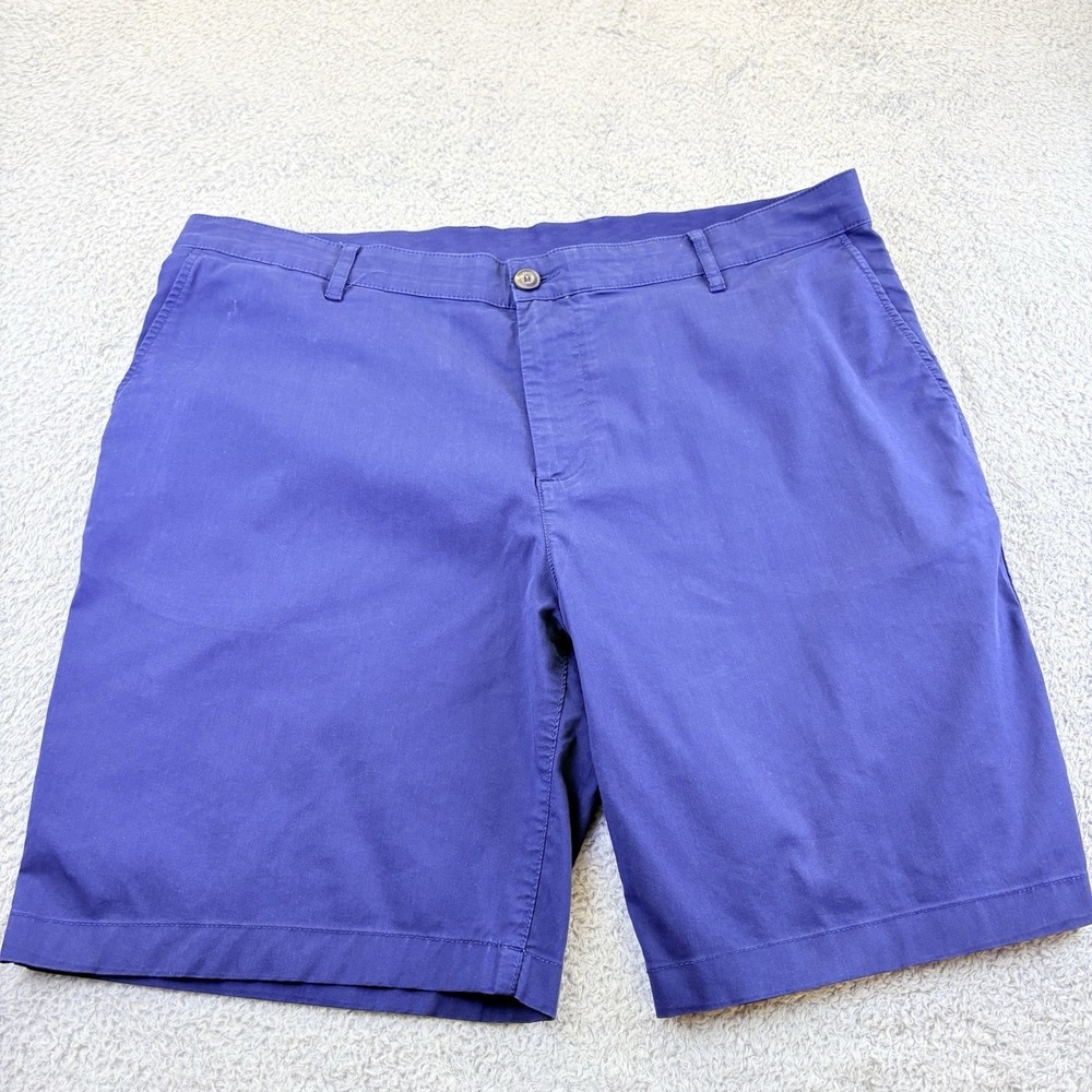 Faherty Coolmax Organic Cotton Chino Shorts Men's 36 Blue Stretch 9" Inseam